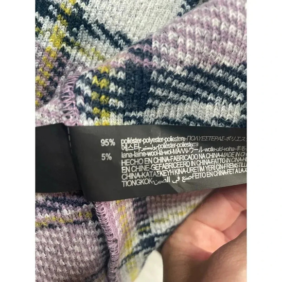 Zara wool blend plaid cocoon coat Large - Picture 7 of 7